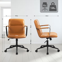 Laden Sie das Bild in den Galerie-Viewer, Bürostuhl HILDE, echtes Büffelleder, ergonomisch, belastbar bis 120 kg