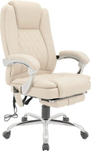 Laden Sie das Bild in den Galerie-Viewer, Massagesessel als Leder-Chefsessel RUBIN mit Liegefunktion. Bis 150 kg.