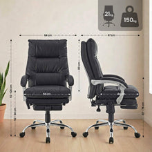 Laden Sie das Bild in den Galerie-Viewer, Massagesessel als Leder-Chefsessel SIMBA mit Liegefunktion. Bis 150 kg.