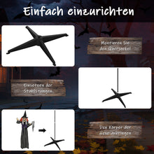 Laden Sie das Bild in den Galerie-Viewer, Animierte Halloween-Dekoration – Hexe mit Zepter, LED-Augen, Sound &amp; Bewegung, 160