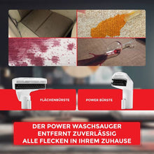 Laden Sie das Bild in den Galerie-Viewer, Waschsauger 450 Watt 2 Bürsten Kabellänge 5m