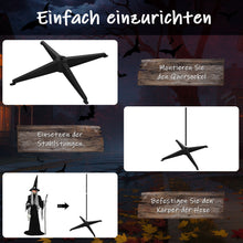 Laden Sie das Bild in den Galerie-Viewer, Animierte Halloween-Dekoration – Hexe mit Skull, LED-Augen, Sound &amp; Bewegung, 170 cm