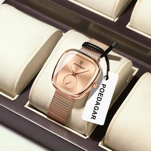 Damenuhr mit Edelstahlarmband. Gold oder Silber.