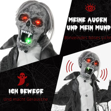 Laden Sie das Bild in den Galerie-Viewer, Halloween Dekoration erschreckender Zombie 102 cm LED-Lichter und Soundfunktion