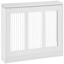 Laden Sie das Bild in den Galerie-Viewer, Heizkörperabdeckung mit Lamellendesign &amp; Ablage – Weiß, 90 cm