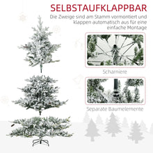 Laden Sie das Bild in den Galerie-Viewer, Künstlicher Weihnachtsbaum – 1,8 m mit verschneiten Zweigen und Tannenzapfen