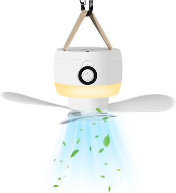 Mobiler Akku-Deckenventilator mit LED und Fernbedienung – 8000 mAh Akku