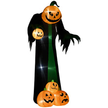 Laden Sie das Bild in den Galerie-Viewer, Aufblasbare Halloween-Dekoration – Kürbisgeist mit LED-Beleuchtung, 240cm