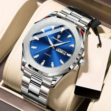 Laden Sie das Bild in den Galerie-Viewer, Edelstahl Herren Armbanduhr mit Achteck-Lünette. Verschiedene Ausführungen.