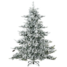 Laden Sie das Bild in den Galerie-Viewer, Künstlicher Weihnachtsbaum – 1,8 m mit verschneiten Zweigen und Tannenzapfen