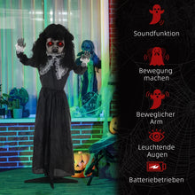 Laden Sie das Bild in den Galerie-Viewer, Animiertes Lolita-Mädchen mit Sound, LED &amp; Bewegung Halloween-Dekoration, 160cm