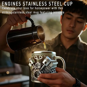 V8-Motor-Design Kaffeetasse – Handgefertigtes Highlight für Auto-Enthusiasten
