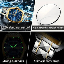 Laden Sie das Bild in den Galerie-Viewer, Elegante Uhr (Stahl/Gold  in klassischem Business‑Casual‑Stil mit markantem Tonneau‑Gehäuse
