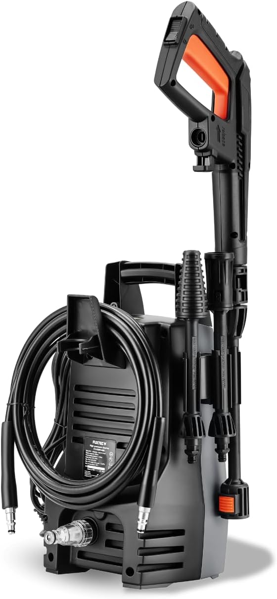 Hochdruckreiniger 110 BAR Arbeitsdruck, Fördermenge 390 l/h,1400 Watt Leistung, 5 m Hochdruckschlauch und -Pistole, 4.9 kg, inkl. Zubehör