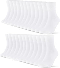 Laden Sie das Bild in den Galerie-Viewer, 12 Paar Socken für Damen &amp; Herren – Baumwoll-Mix, atmungsaktiv, weich &amp; ideal für Sport und Alltag, weiß