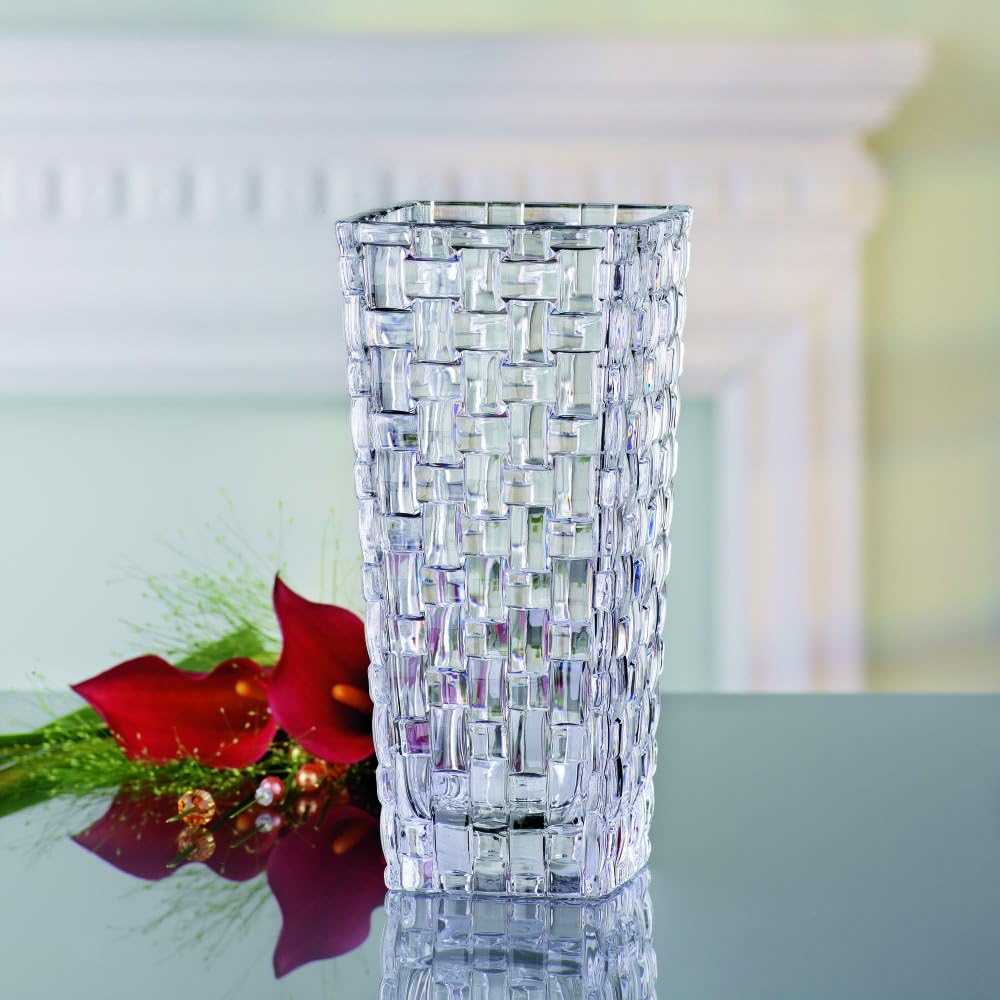 Schwere Vase Nova aus Glas, ca. 28 cm Höhe. Kristallglas.