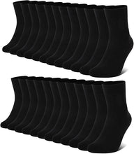 Laden Sie das Bild in den Galerie-Viewer, 12 Paar Socken für Damen &amp; Herren – Baumwoll-Mix, atmungsaktiv, weich &amp; ideal für Sport und Alltag, schwarz