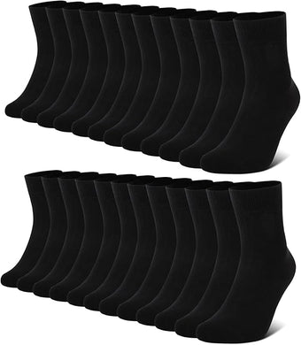 12 Paar Socken für Damen & Herren – Baumwoll-Mix, atmungsaktiv, weich & ideal für Sport und Alltag, schwarz