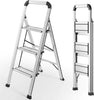 Extra schmale Aluminium-Klappleiter 110 cm. (Nur 5,3 cm Gesamtbreite)