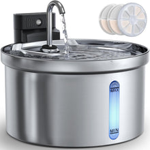 Laden Sie das Bild in den Galerie-Viewer, Kabelloser Akku-Katzenbrunnen 3,5 Liter – mit Sensor, Akku (4000 mAh), superleise, inkl. 3-Fach-Filter – Trinkbrunnen für Katzen