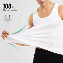 Laden Sie das Bild in den Galerie-Viewer, Herren Unterhemd – 5er Pack Tank Tops aus 100 % Baumwolle, mehrfarbig