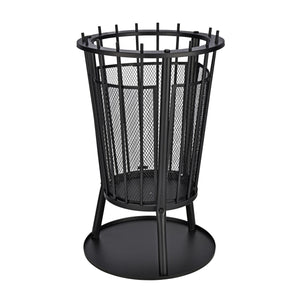 Feuerkorb mit Funkenschutz Schwarz 40 x 61 cm Feuerschale