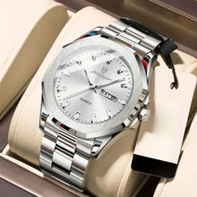 Laden Sie das Bild in den Galerie-Viewer, Edelstahl Herren Armbanduhr mit Achteck-Lünette. Verschiedene Ausführungen.