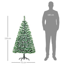 Laden Sie das Bild in den Galerie-Viewer, Künstlicher Weihnachtsbaum – 1,5 m, winterlicher Look, PET-Material, flammhemmend