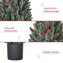 Laden Sie das Bild in den Galerie-Viewer, Mini-Weihnachtsbaum – 50 cm mit Tannenzapfen, roten Beeren und Übertopf
