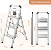 Extra schmale Aluminium-Klappleiter 110 cm. (Nur 5,3 cm Gesamtbreite)