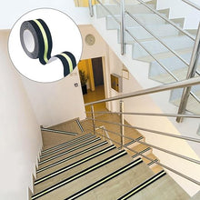 Laden Sie das Bild in den Galerie-Viewer, Lebensretter Antirutsch-Klebeband 10 Meter, 5 cm Breite. Rutschfest für Treppenstufen. Schwarz Mit Leuchtstreifen.