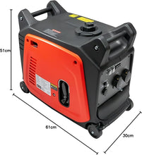 Laden Sie das Bild in den Galerie-Viewer, Inverter Stromerzeuger 3100 Watt. (2800 Watt Dauerleistung.) 36 kg. Motorleistung 5,4 PS.