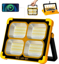 Laden Sie das Bild in den Galerie-Viewer, 100 Watt LED Baustrahler mit USB-C, Solarpanel. Auch nutzbar als Powerbank mit 12000 mAh