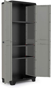 Kunststoffschrank – 166×68×39 cm | 3 Böden | Mehrzweckschrank für Innen & Außen