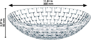 Nova Servierschale aus Glas, ca. 30 cm Durchmesser. Kristallglas.