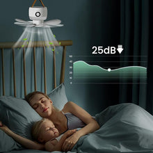 Laden Sie das Bild in den Galerie-Viewer, Mobiler Akku-Deckenventilator mit LED und Fernbedienung – 8000 mAh Akku