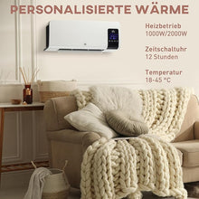 Laden Sie das Bild in den Galerie-Viewer, Heizlüfter zur Wandmontage 2000 W – Keramik-Wandheizung mit Fernbedienung, 2 Leistungsstufen