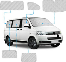 Laden Sie das Bild in den Galerie-Viewer, Sonnenschutz Perfekter Schutz 8-teilig für Ihren Volkswagen Bus VW T5 oder T6