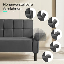 Laden Sie das Bild in den Galerie-Viewer, Sofa 3-Sitzer mit Schlaffunktion, Klappsofa, Schlafsofa mit verstellbarer Rückenlehne &amp; Armlehnen. Bettfunktion.