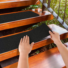 Laden Sie das Bild in den Galerie-Viewer, Lebensretter: 15x Antirutsch-Streifen für Treppen 10x76 cm. 80er Körnung. Schwarz. Innen- und Außenbereiche.
