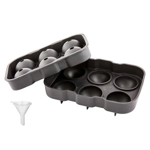 Coole Drinks, große Form: 6er-Silikon-Eiswürfelform für große runde Kugel-Eiswürfel