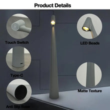 Laden Sie das Bild in den Galerie-Viewer, Moderne, kabellose 45 cm hohe LED-Tischlampe mit Touch-Steuerung