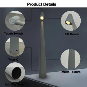 Moderne, kabellose 45 cm hohe LED-Tischlampe mit Touch-Steuerung