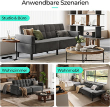 Laden Sie das Bild in den Galerie-Viewer, Sofa 3-Sitzer mit Schlaffunktion, Klappsofa, Schlafsofa mit verstellbarer Rückenlehne &amp; Armlehnen. Bettfunktion.