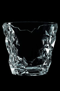 Schwere Vase Sculpture aus Glas, ca. 21 cm Höhe. Kristallglas.