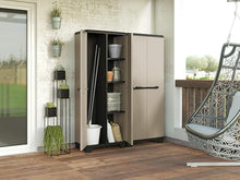 Laden Sie das Bild in den Galerie-Viewer, Kunststoffschrank – 166×68×39 cm | 3 Böden | Mehrzweckschrank für Innen &amp; Außen