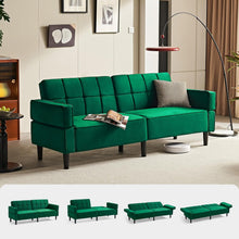Laden Sie das Bild in den Galerie-Viewer, Sofa 3-Sitzer mit Schlaffunktion, Klappsofa, Schlafsofa mit verstellbarer Rückenlehne &amp; Armlehnen. Bettfunktion.