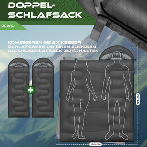 Wasserdichter Mumienschlafsack für Camping & Outdoor – Vielseitig als Deckenschlafsack nutzbar