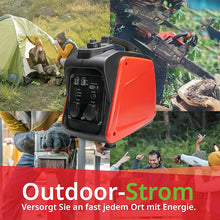 Laden Sie das Bild in den Galerie-Viewer, Inverter Stromerzeuger 2200 Watt. (2000 Watt Dauerleistung.) 18 kg. Motorleistung 3,4 PS.