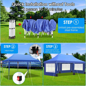 Faltpavillons, ganz einfach aufzustellen,  in 3 Farben 3 x 6 m (18 qm)